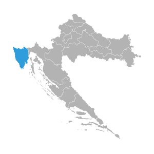 Zemljevid Hrvaške z Istro.